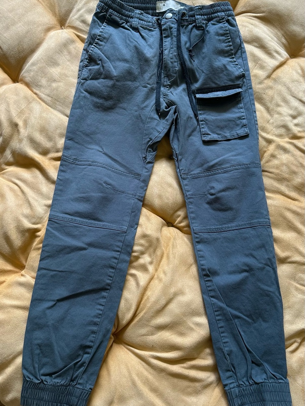 Modern Amusement Men's Cargo Jogger Pants in Slate Blue with Utility Pocket